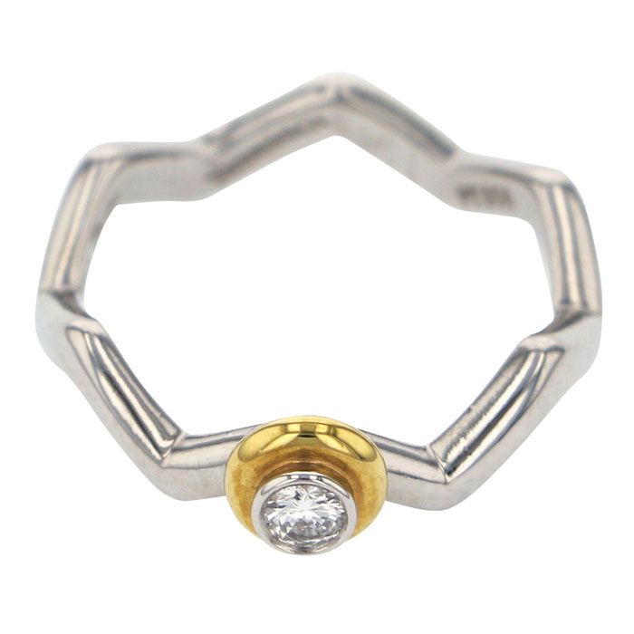 Tiffany & Co. Tiffany Diamond Ring PT950 K18YG Yellow Gold Ring Platinum & 18K Yellow Gold