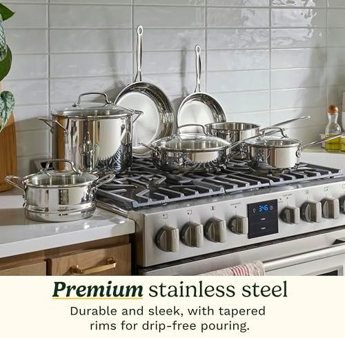 Stainless Steel 11-Piece Set Chef’s-Classic-Stainless-Cookware-Collection