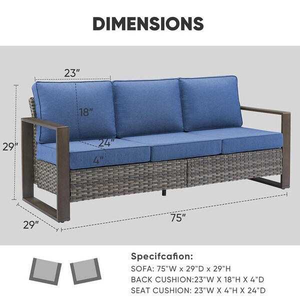 Patio Sofa Wicker High Back Sofa