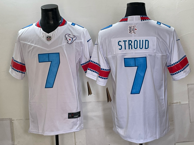 Men's Houston Texans C.J. Stroud #7 White 2026 Rivalries Collection Game Jersey