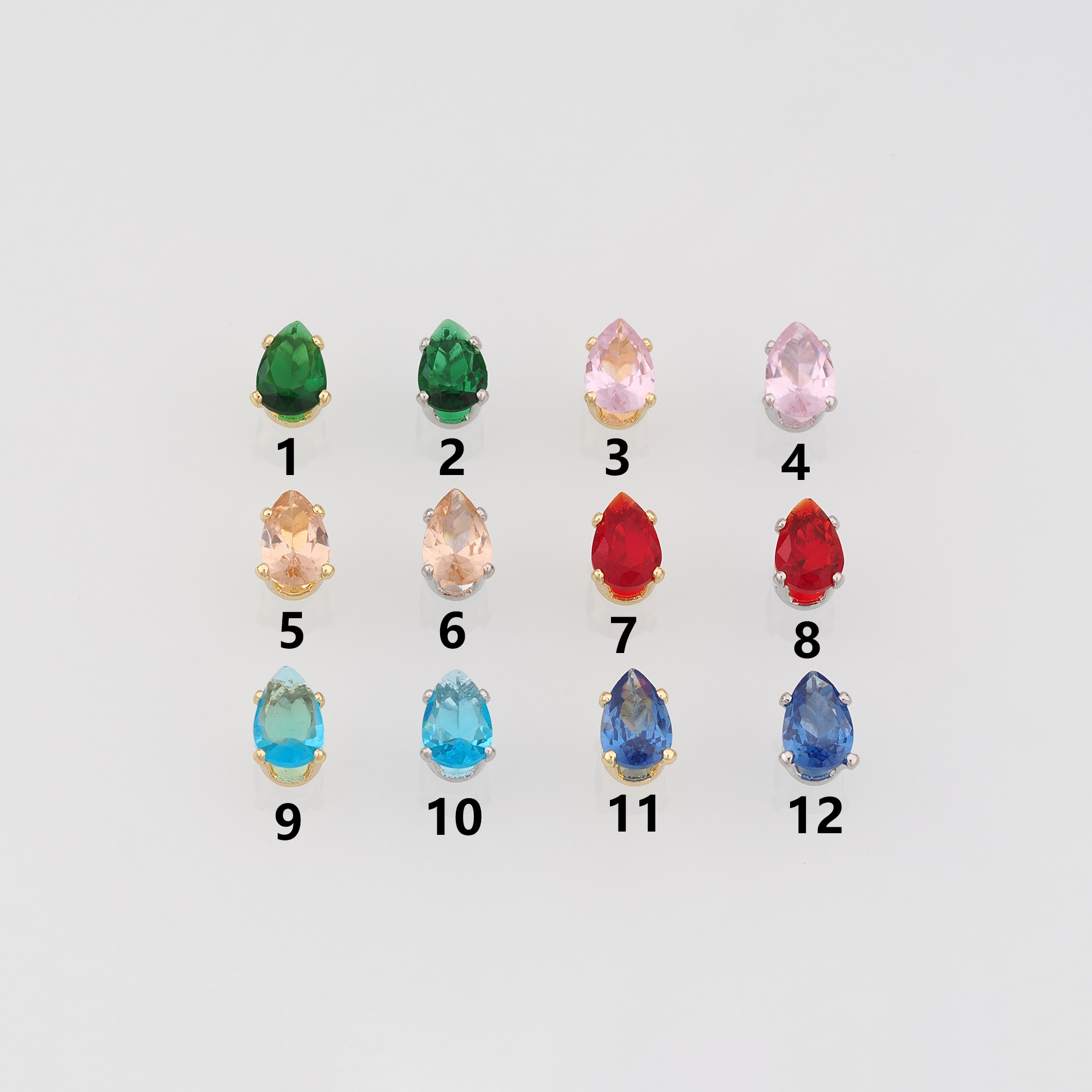 18K Gold Filled Teardrop Spacer Beads,Zircon Teardrop Bead for Bracelet Jewelry Necklace Making Supply