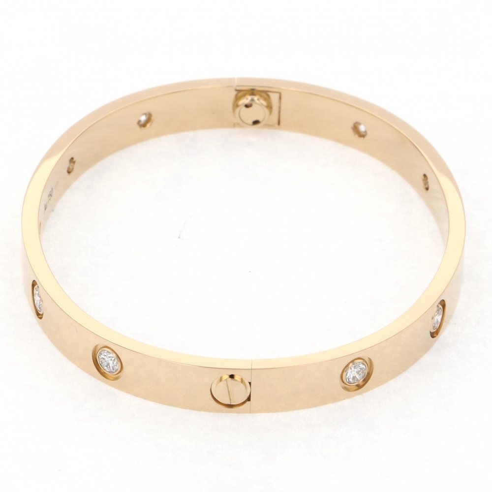 Cartier Love Full Diamond #17 Bracelet 18K Yellow Gold