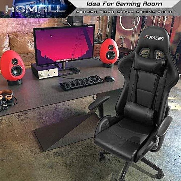 homall-Gaming Chair Office Chair High Back Computer Chair PU Leather Desk Chair PC Racing Executive Ergonomic Adjustable Swivel Task Chair