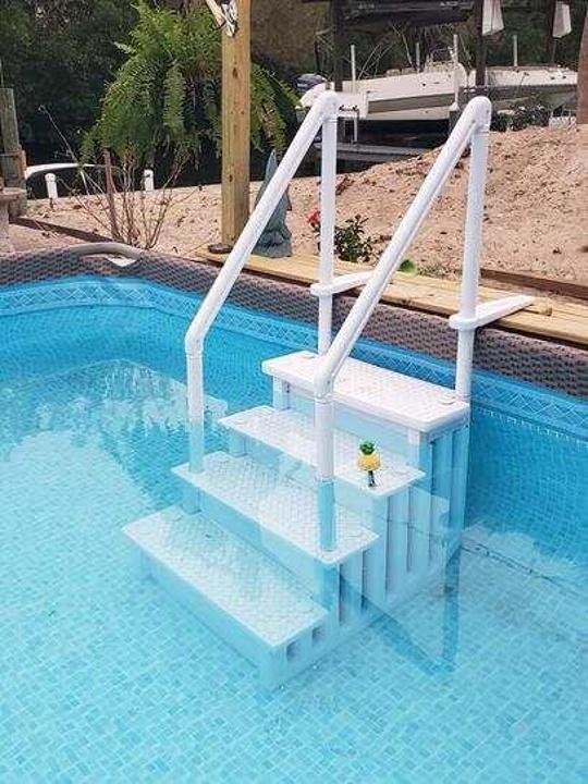 above-Ground Swimming Pool Ladder Heavy Duty Step System Entry non slippery