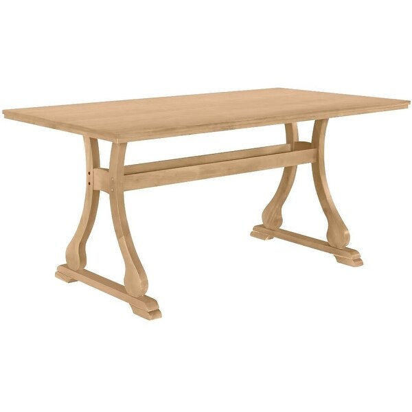 Trestle Dining Table Set with Upholstered Dining Chairs and Dining Bench