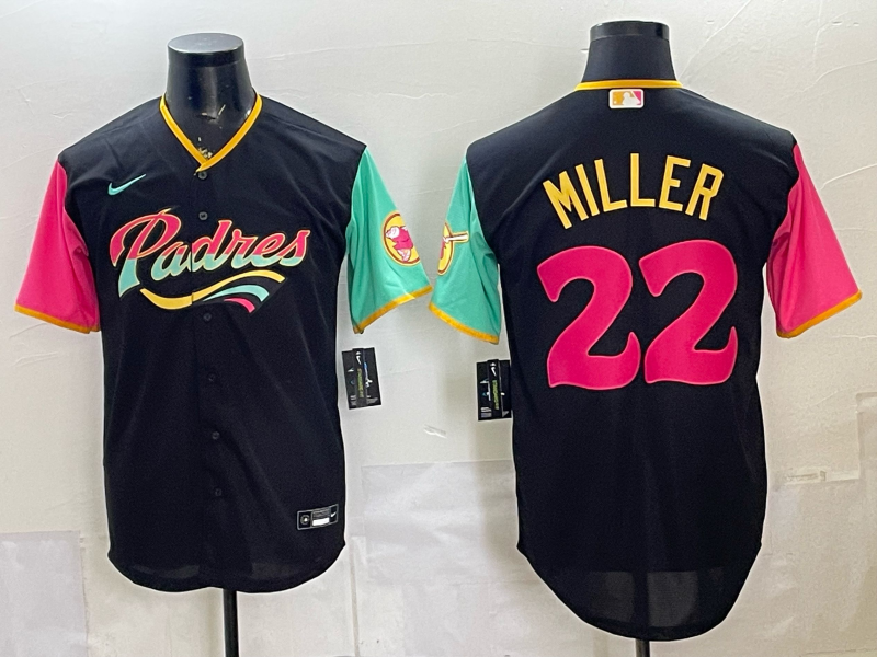 Men's San Diego Padres Mason Miller #22 Black City Connect Replica Player Jersey