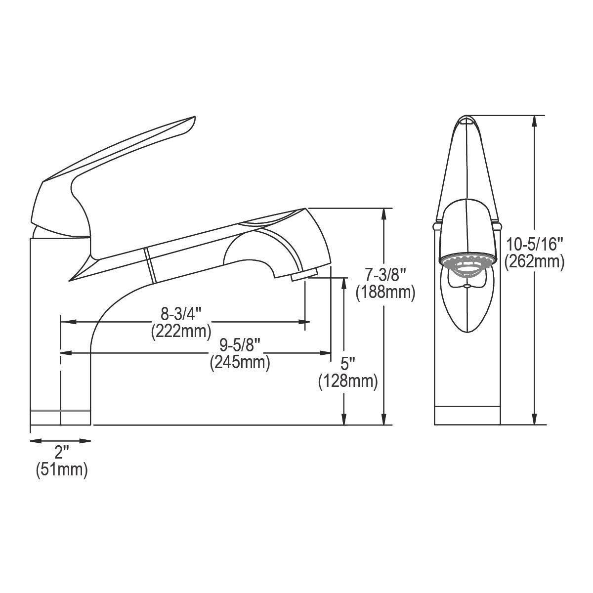 Elkay LKGT1042NK Gourmet Pull Out Bar Faucet Brushed Nickel