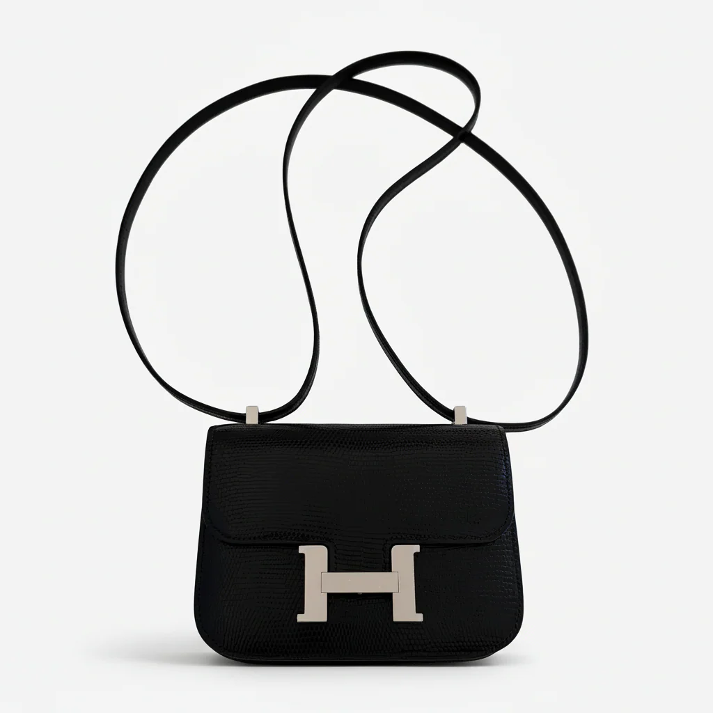 Hermès Constance Micro 14 Noir Lizard Gold Hardware