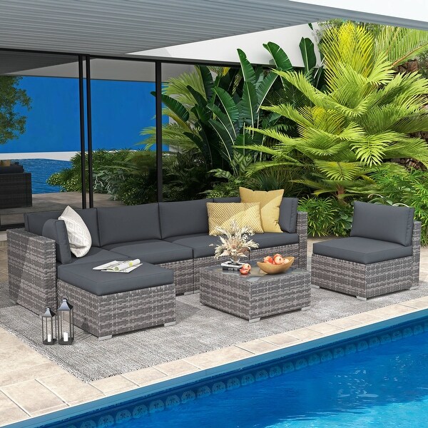 7piece Wicker Sectional Sofa Set