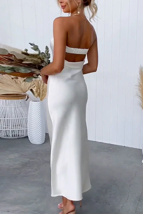 Backless Satin Maxi DressClistos