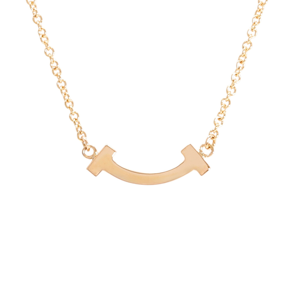Tiffany & Co. Tiffany T Smile Necklace 18K Rose Gold Diamond 62617772