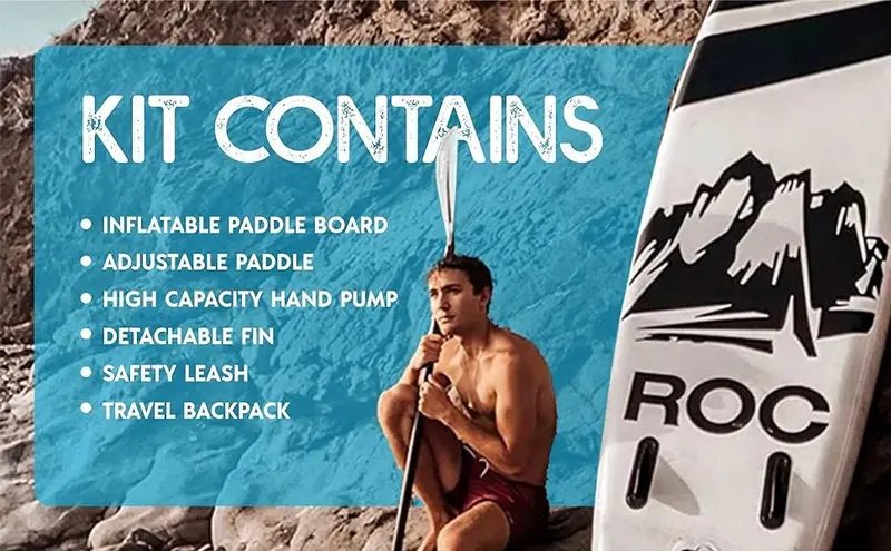 Roc 10’6″ Inflatable Stand-Up Paddle Board – Premium All-in-One SUP Package
