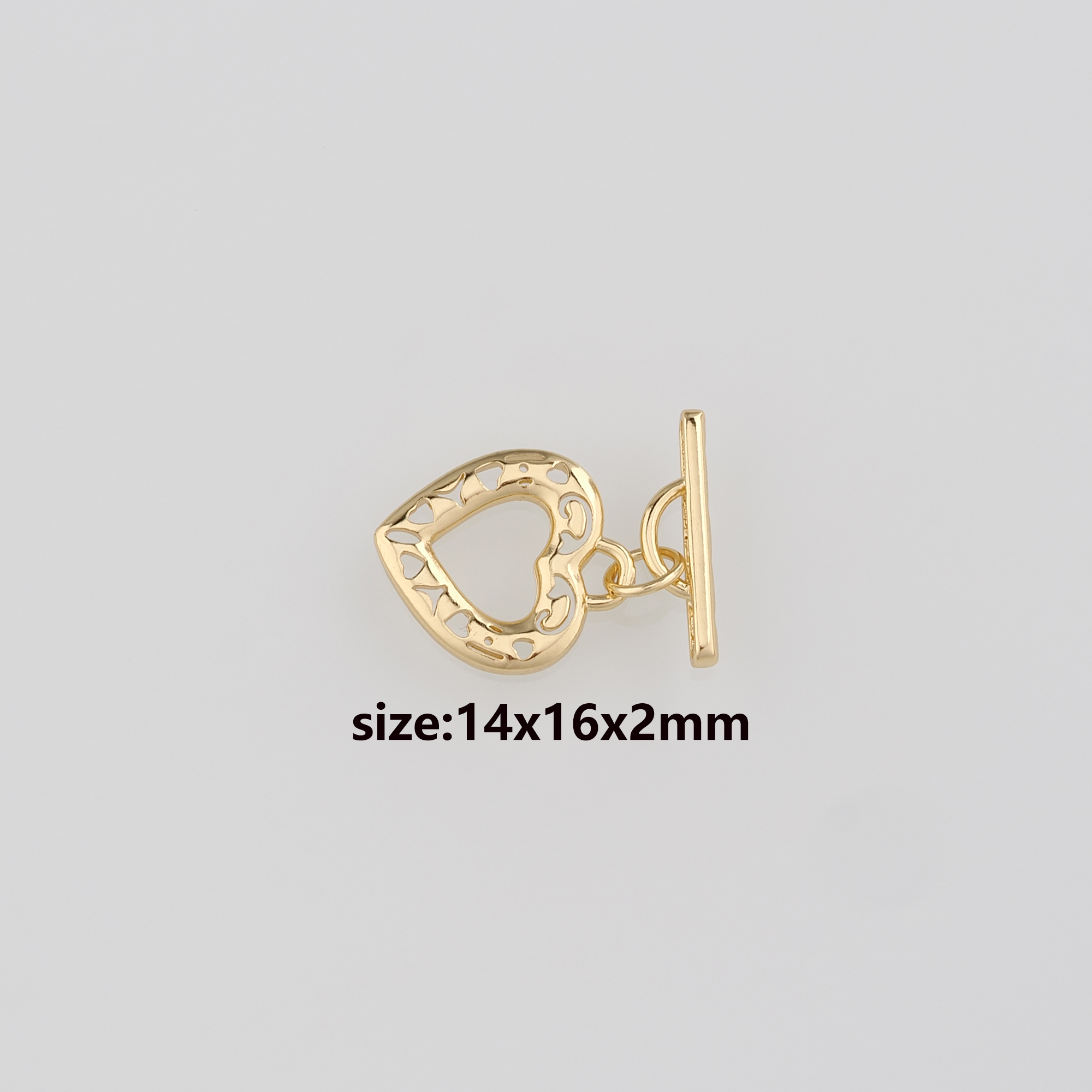 18K Gold Filled OT Clasp,Heart OT Clasp Bracelet Necklace for DIY Jewelry Finding Necklace Bracelet