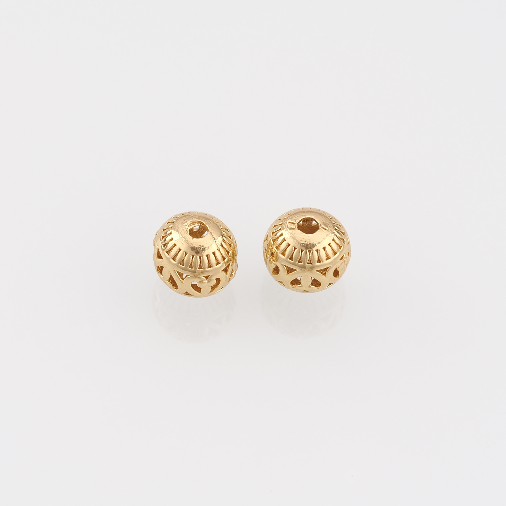 18K Gold Filled Ball Spacer Beads,Hollow Beads,Round Beads for Bracelet Jewelry Necklace Making Supply