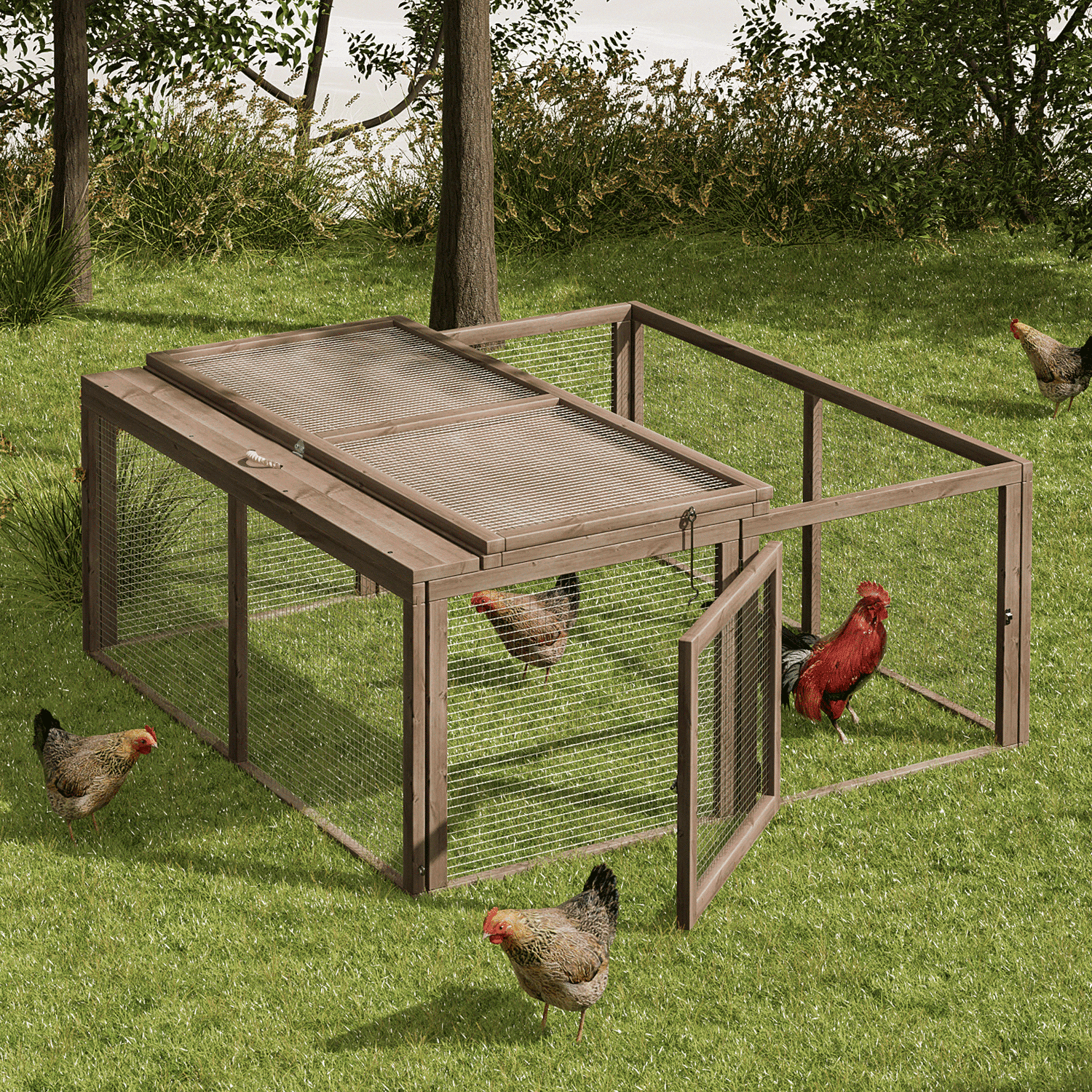 Magshion Chicken Coop Rabbit Hutch, 45.5