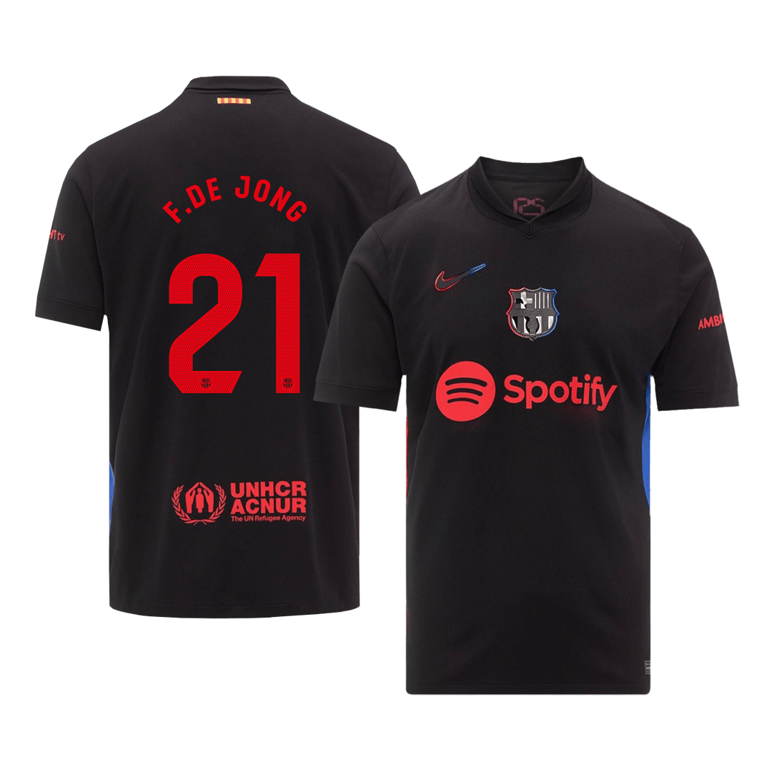 F.DE JONG #21 Barcelona Away Soccer Jersey - Spotify Logo Without Text