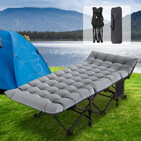 DoCred Folding Bed,Heavy Duty Outdoor Camping Cot with Carry Bag