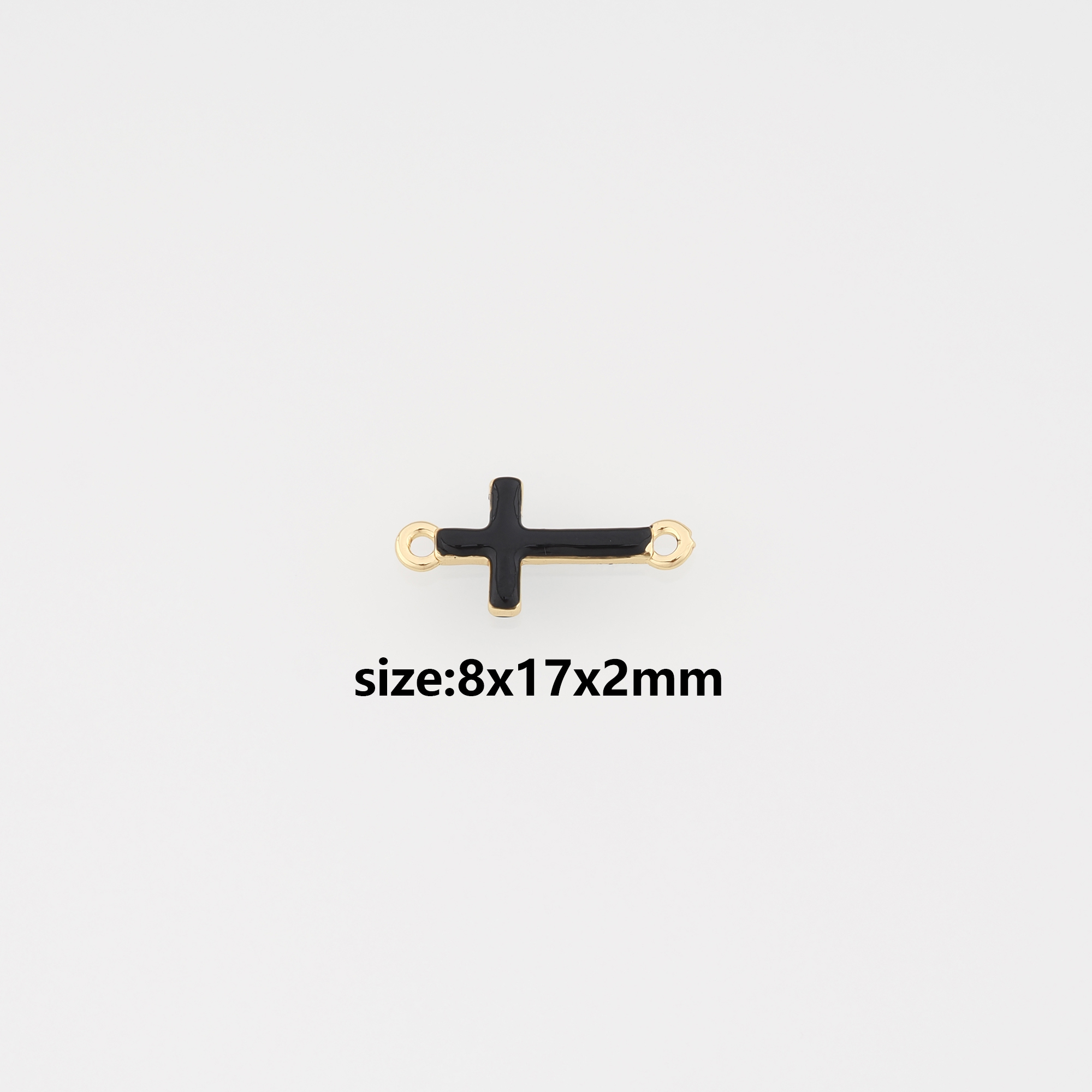 18K Gold Filled Cross Connector,Enamel Religious Charm Necklace Bracelet for DIY Jewelry Making Supply