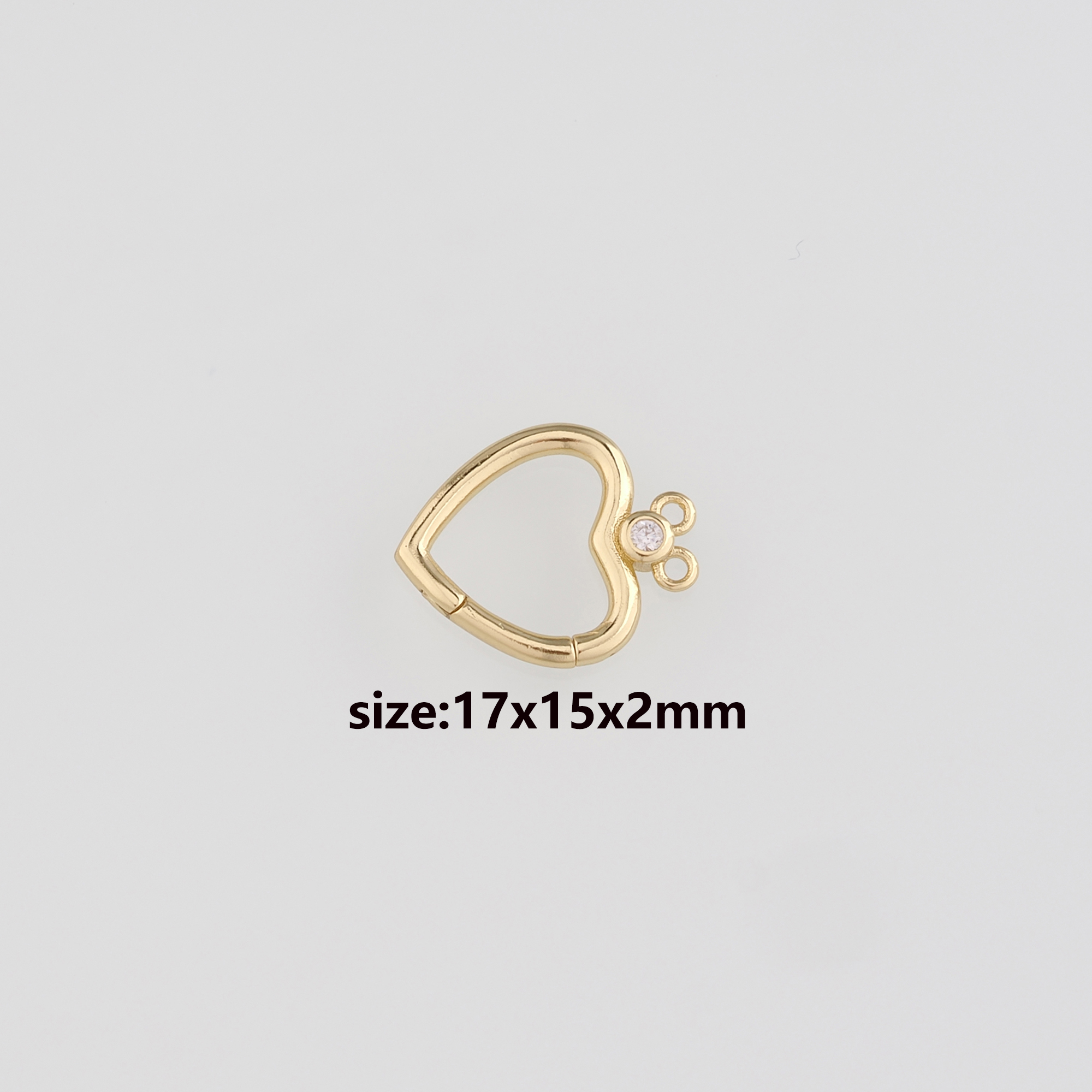 18K Gold Filled Heart Spring Clasp,Push Gate Buckle Bracelet Necklace for DIY Jewelry Finding Necklace Bracelet