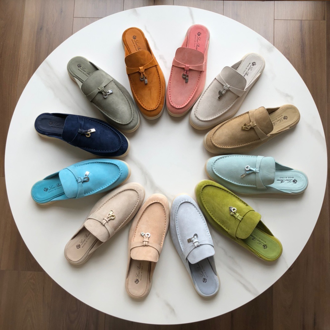 Loro*Piana Women's Slippers LP Leather flat lazy comfortable slip-on Muller sandals - cnluxepick