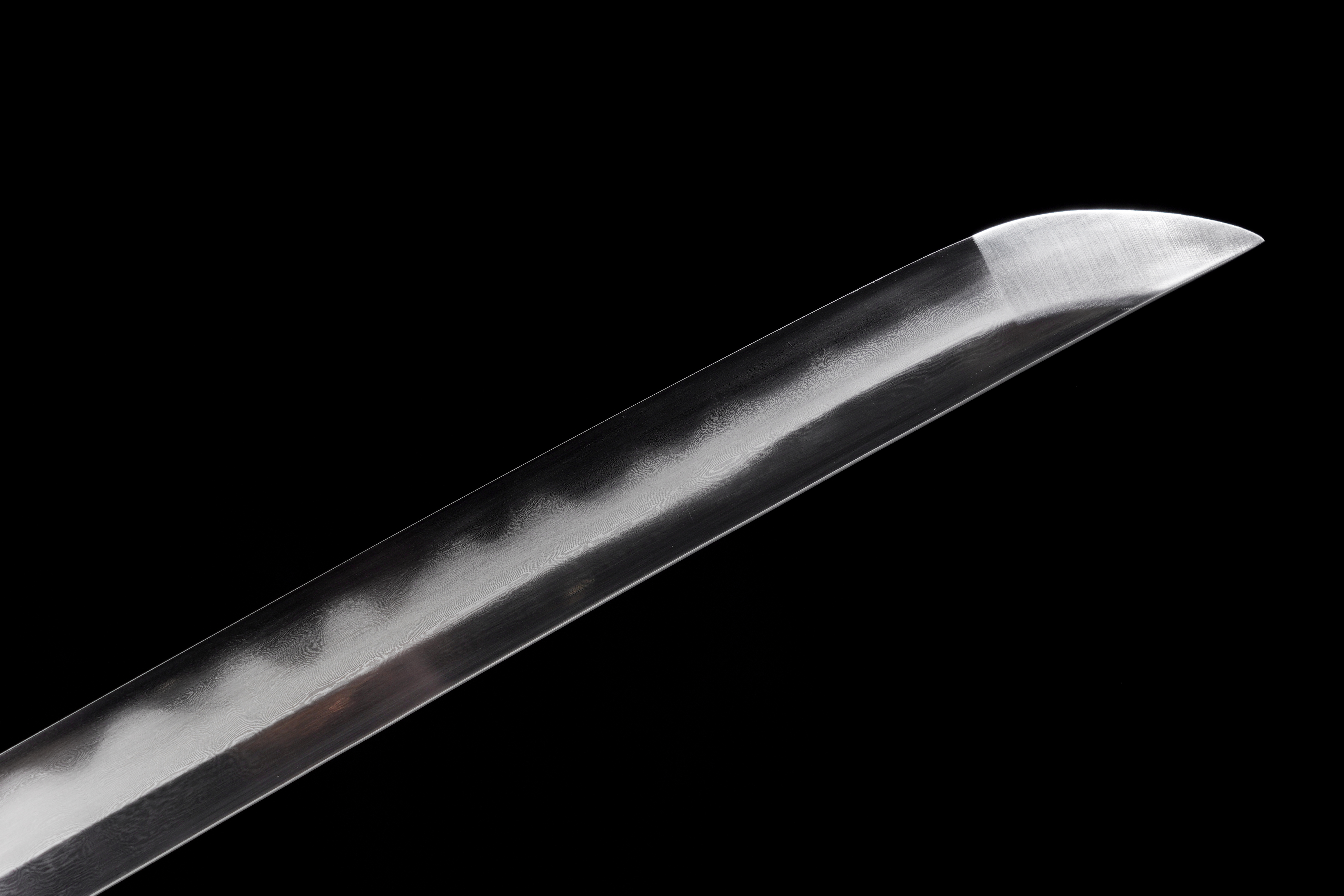 Handmade Japanese Katana Damascus Folded Steel Clay Tempered Full Tang