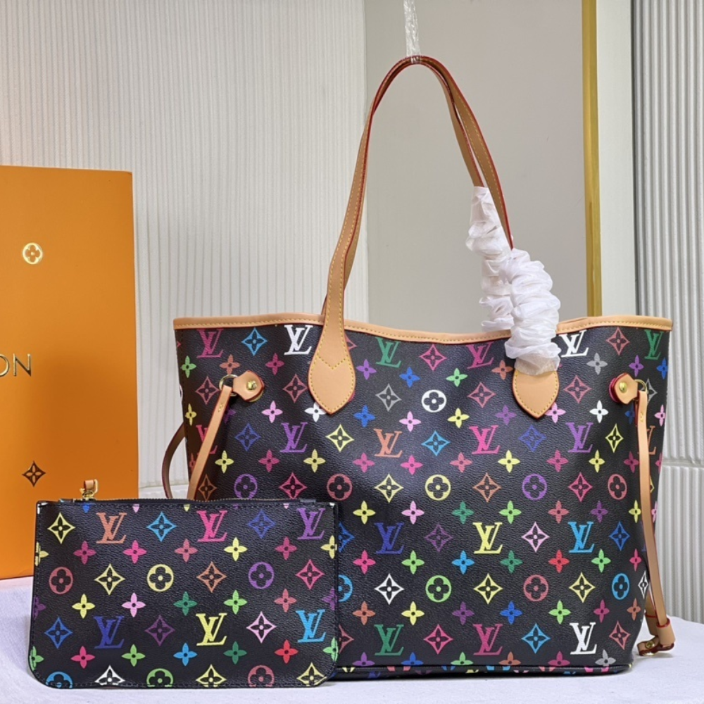 Louis Vuitton Neverfull MM Monogram Multicolore Black 12.2 Inches M40156