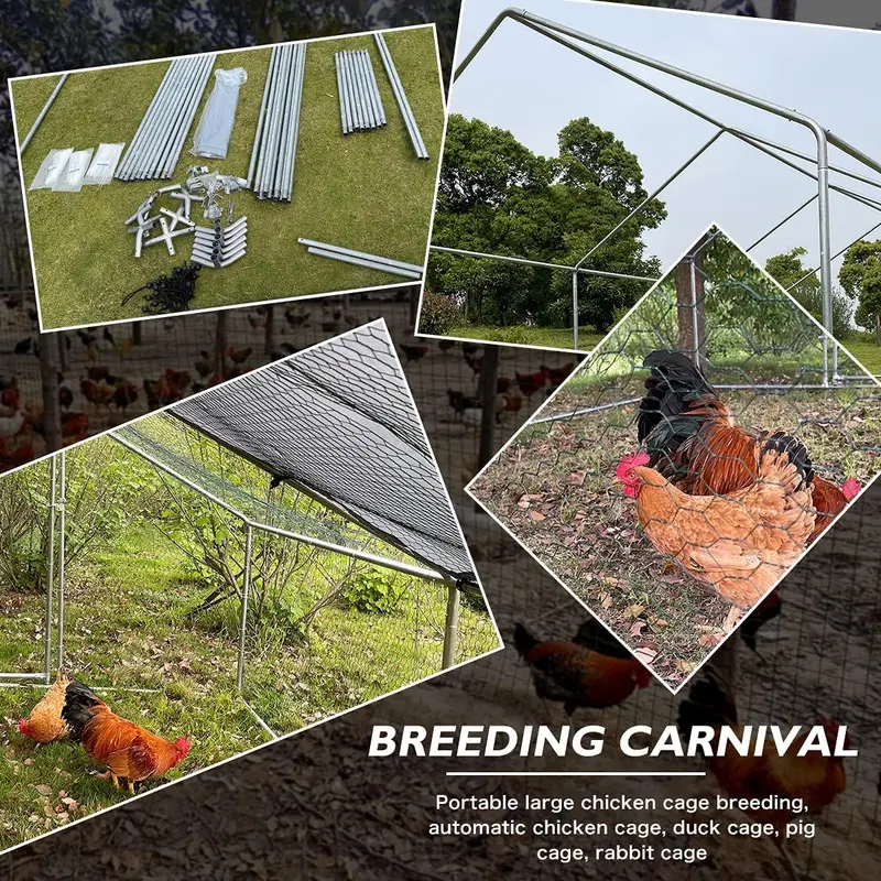 Walk-In Metal Chicken Coop – Spacious Outdoor Poultry Enclosure with Secure Run