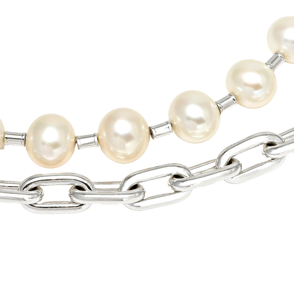 Tiffany & Co. Hardware Pearl Lock Necklace Sterling Silver 64047841