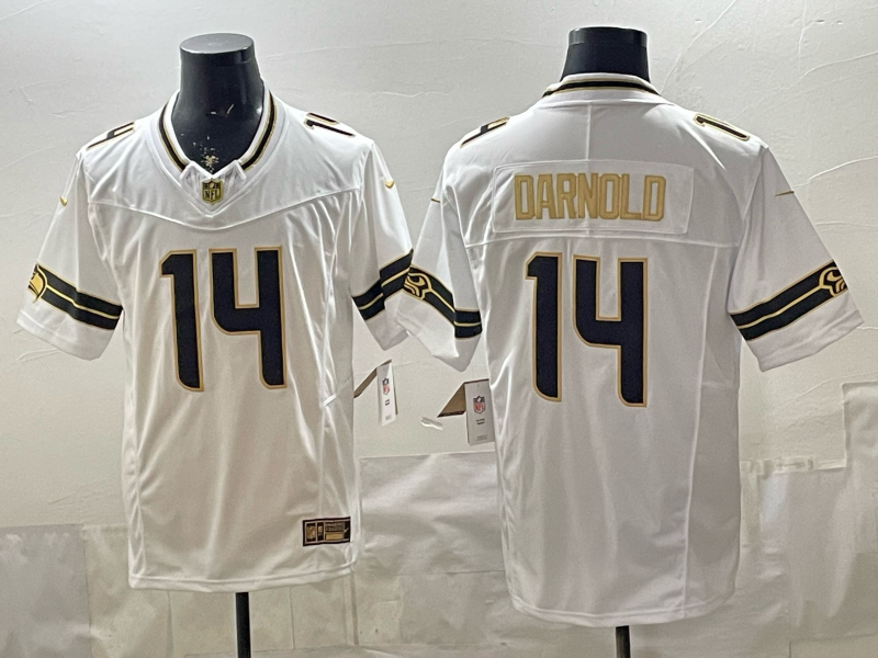 Men's Seattle Seahawks Sam Darnold #14 White Game Jersey