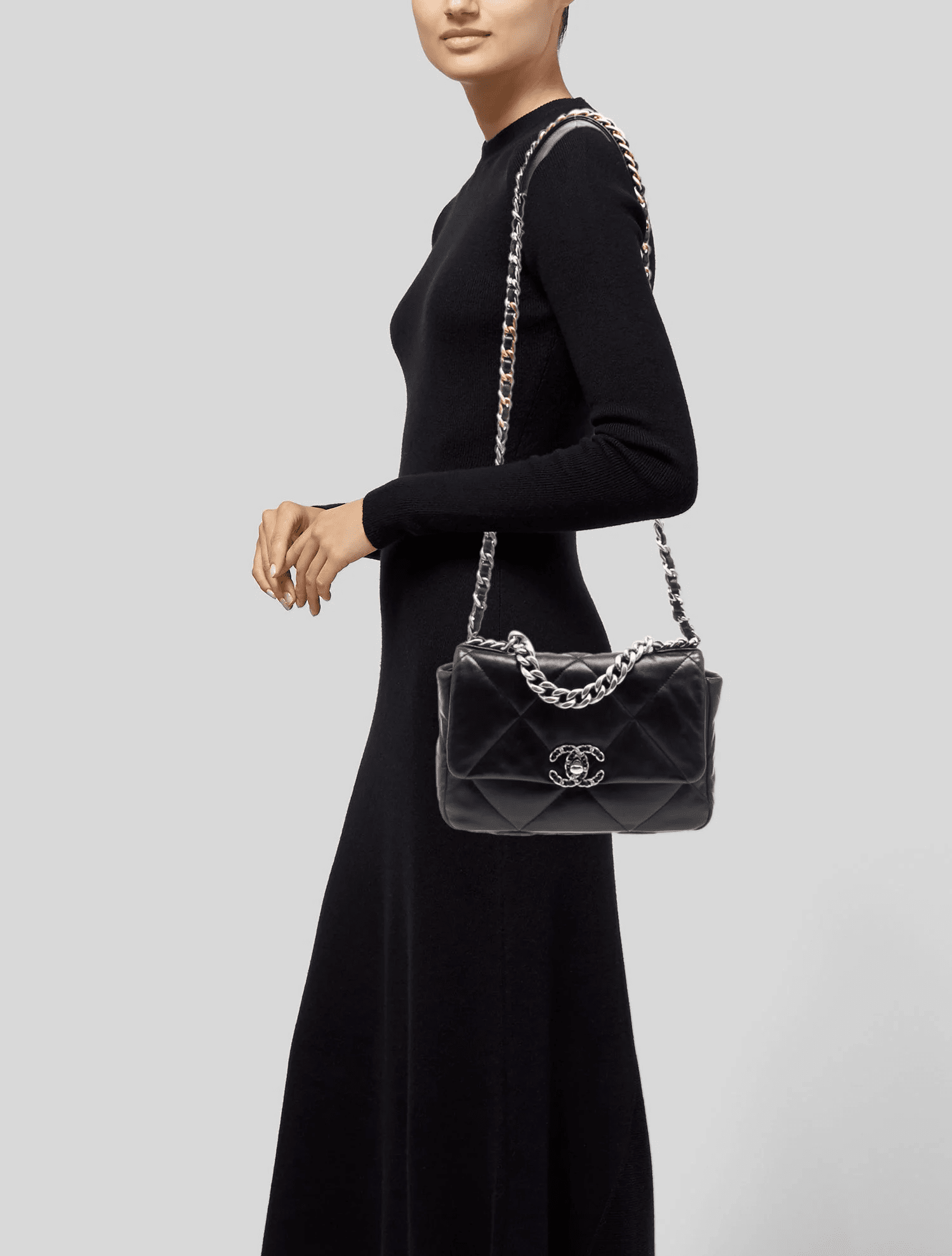 Chanel 19 Flap Bag Black 30cm