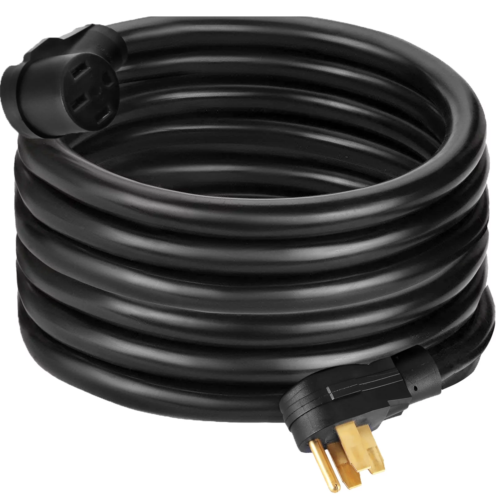VEVOR RV Extension Cord 50ft 40 Amp RV Power Cord AWG8 40 Amp Rv Extension Cord Truck Trailer Motorhome Camper RV Cord Grip Handles Camper Trailer Power Supply Cable