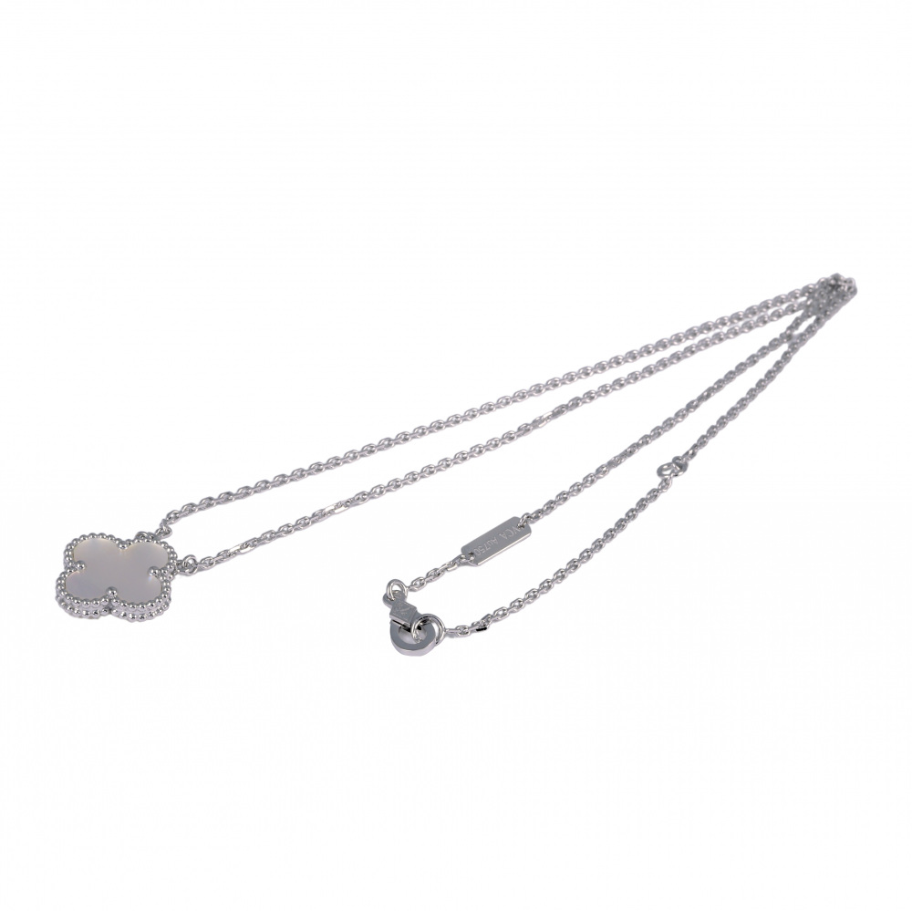Van Cleef & Arpels Vintage Alhambra Necklace 18K White Gold Mother of Pearl VCARF48700