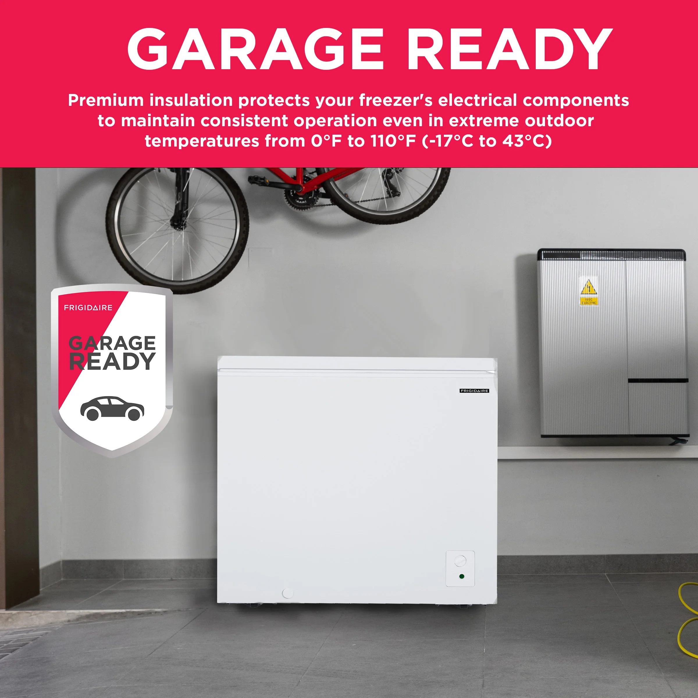 Frigidaire 3.5 Cu. ft. Chest Freezer, Garage Ready, EFRF3003,White