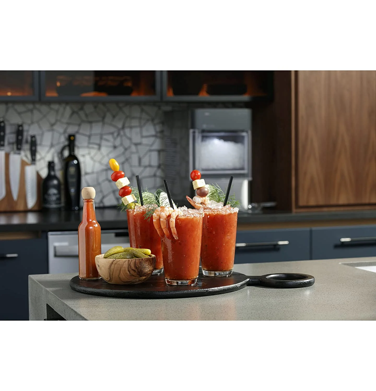 2026 Countertop Nugget Ice Maker | Ice Machine with WiFi Connectivity | Smart Home Kitchen Essentials | Black Stainless