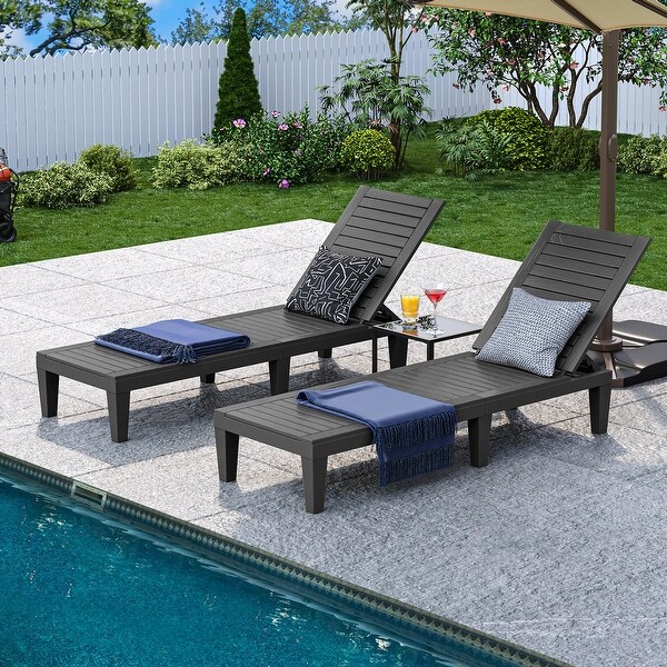74.5'' Outdoor Double Lounge Chairs with Adjustable Backrest