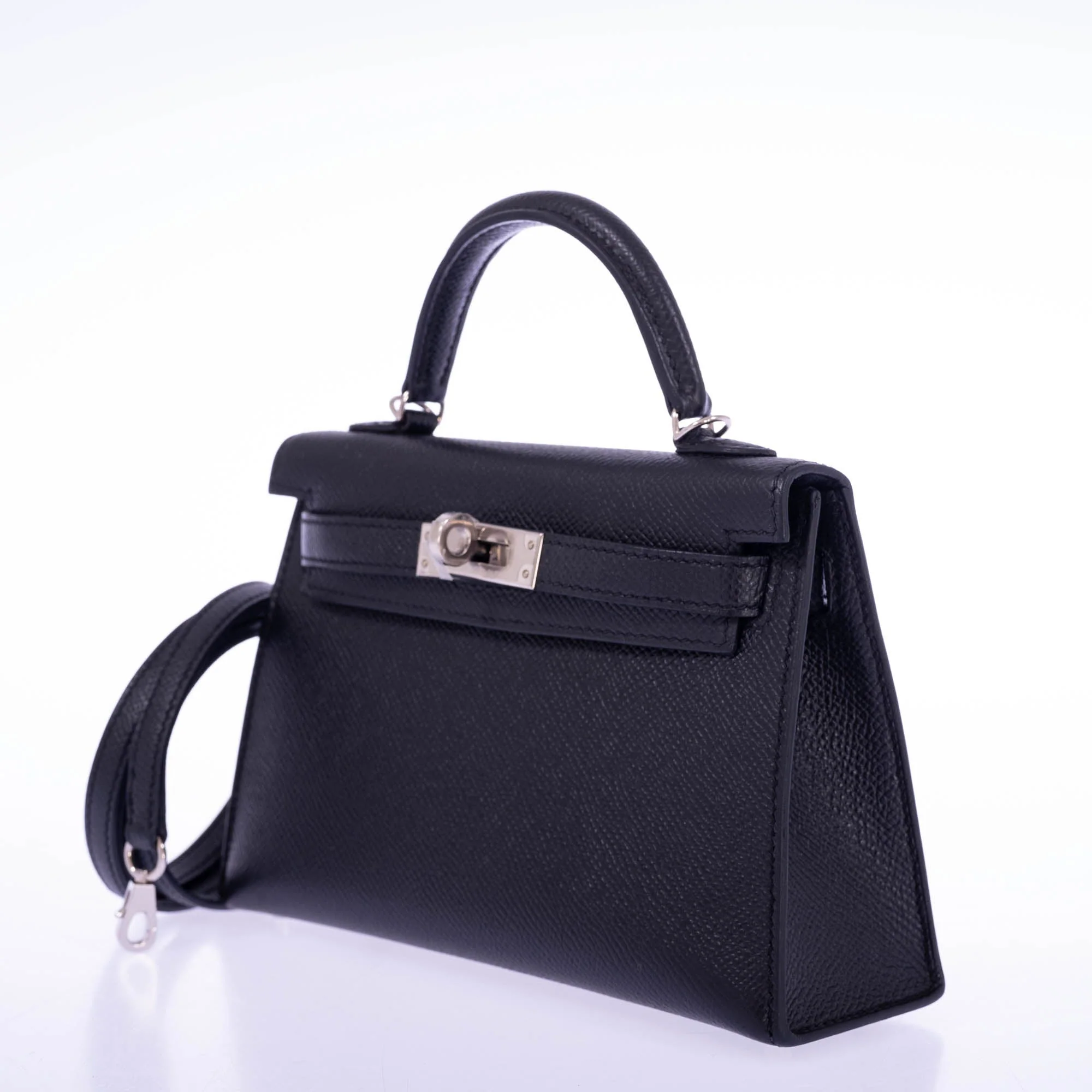 Hermès Mini Kelly II 20 Sellier Noir Epsom Palladium Hardware