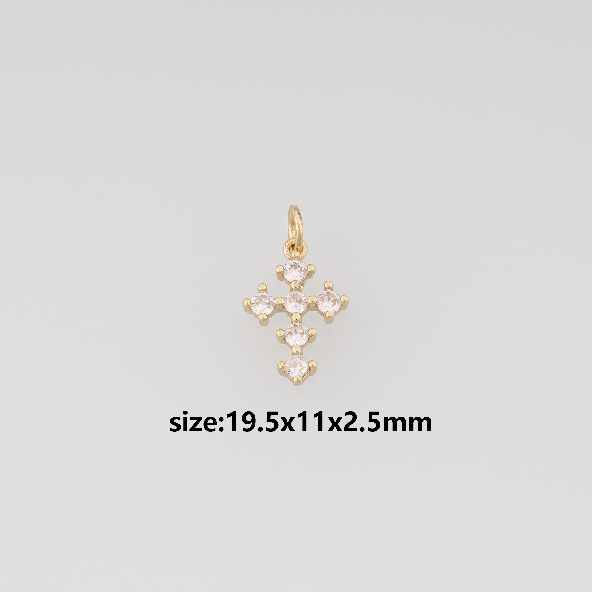 18K Gold Filled Cross Pendant,CZ Micro Pave Cross Charm Earrings Necklace for DIY Jewelry Making Supply