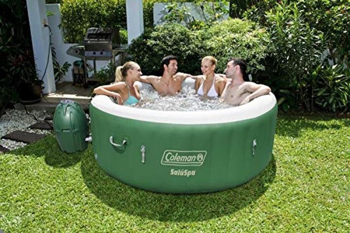coleman-saluspa-Inflatable Hot Tub Spa, Green & White