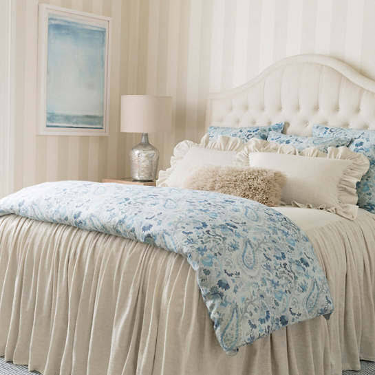 Pine Cone Hill - Ines Linen Blue Duvet Cover - King
