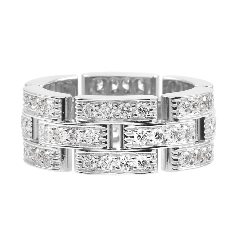 Cartier Mayon Pantale Ring 18K White Gold Diamond