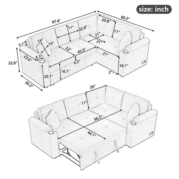 Lshape Sofa Bed