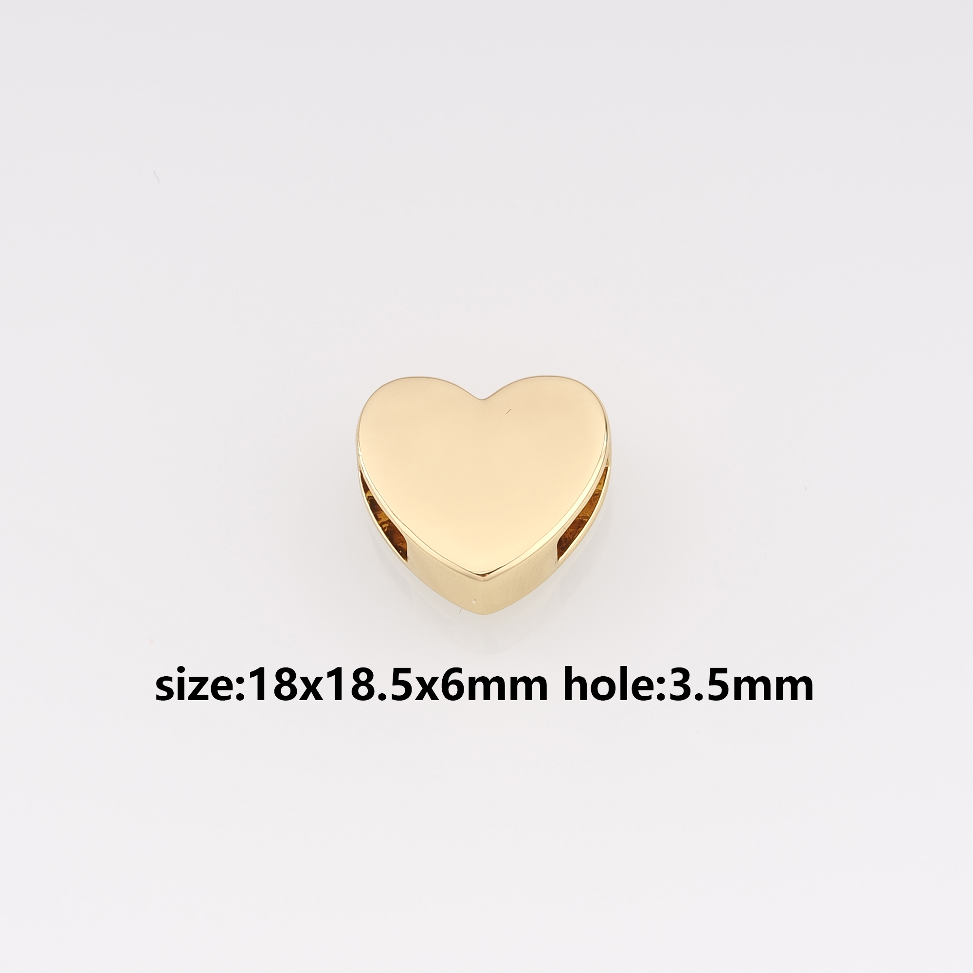 18K Gold Filled Heart Spacer Beads,Heart Bead for Bracelet Jewelry Necklace Making Supply