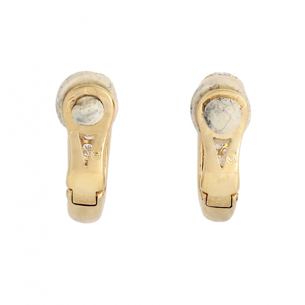 Cartier Pave K18YG Yellow Gold Earrings