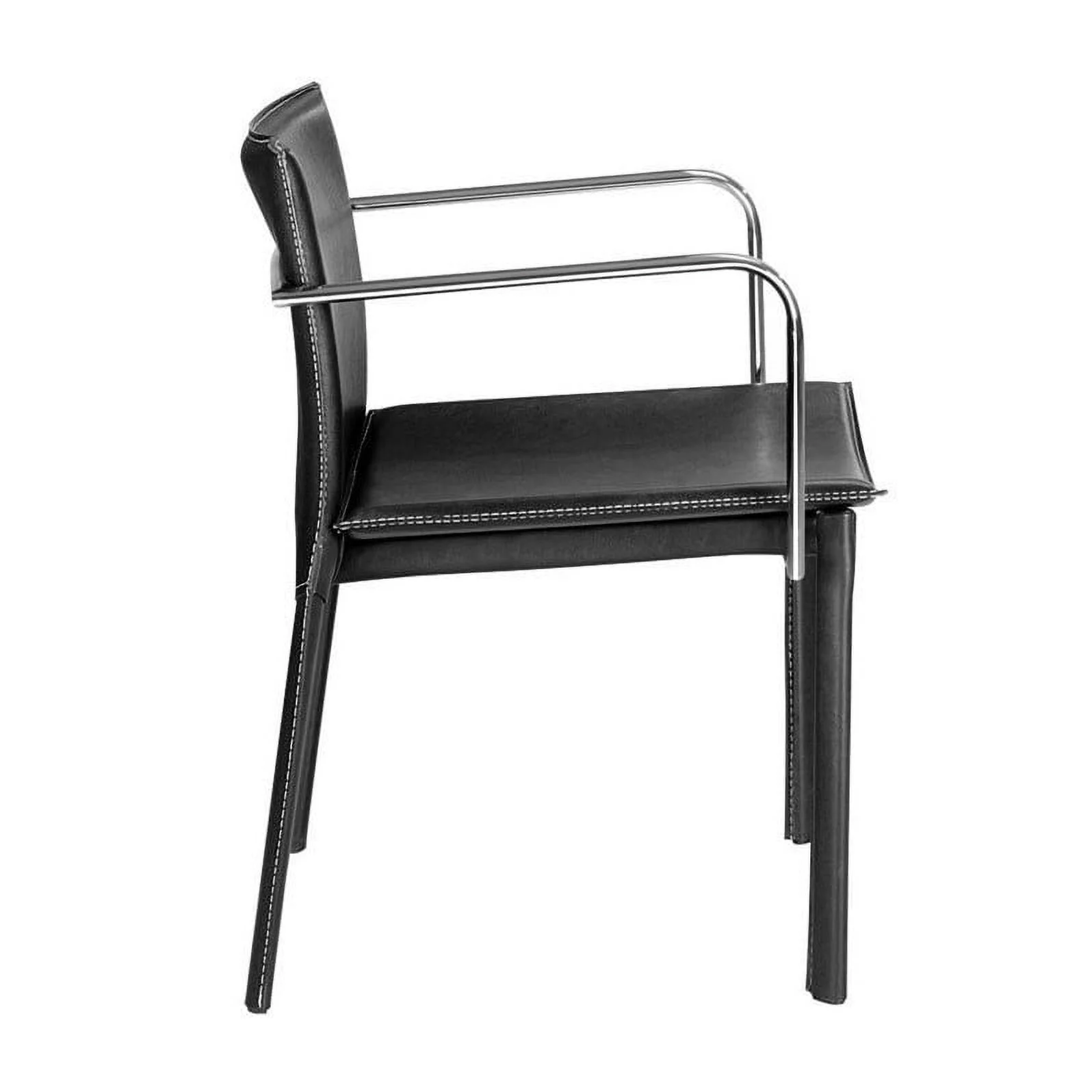Maklaine Modern Leather 28''H x 24''W x 22''D Black Conference Chair (Set of 2)
