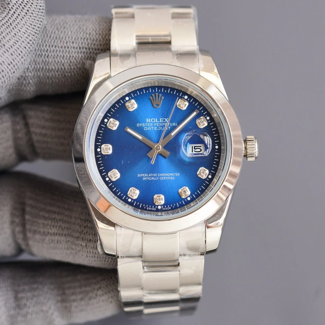 DATEJUST 41MM STEEL SMOOTH BEZEL DIAMOND NUMERALS