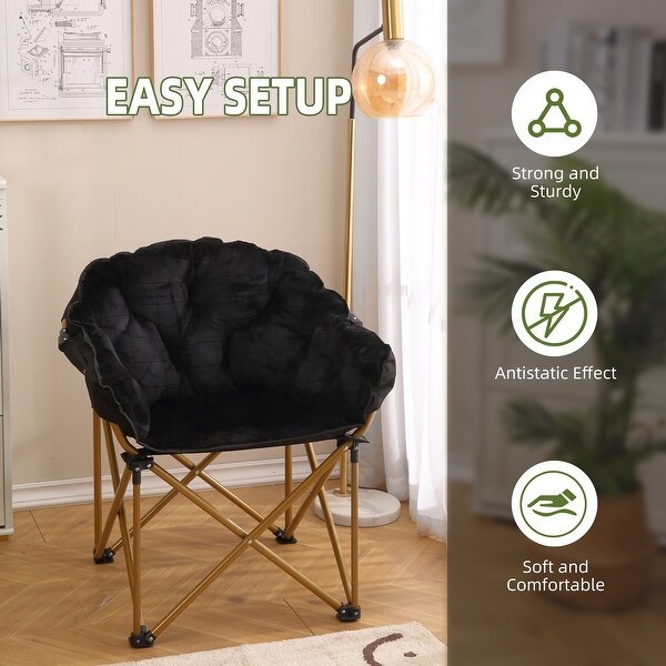 Moon chair folding lounge chair,balcony leisure lunch break backrest lazy chair,bedroom single person small sofa