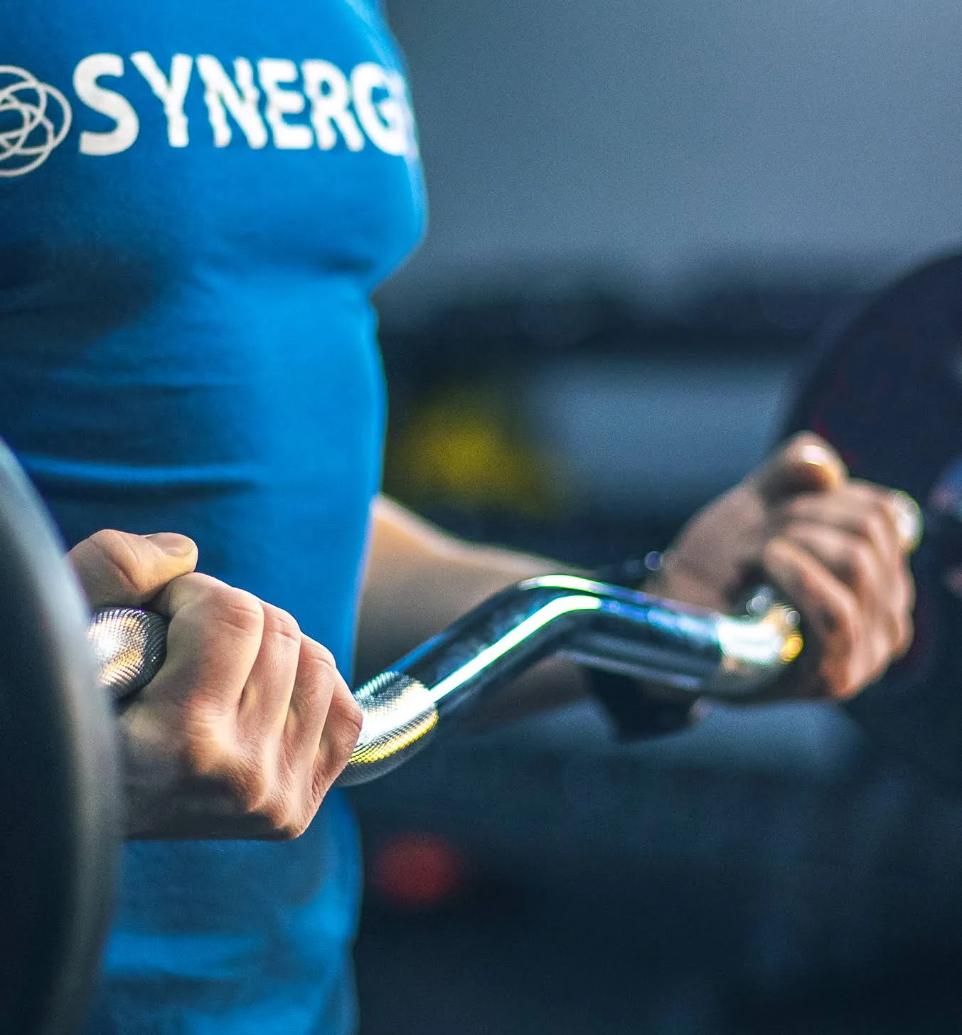Synergee 20lb Fixed Easy Curl Bar Straight Steel Bar Rubber Weight.