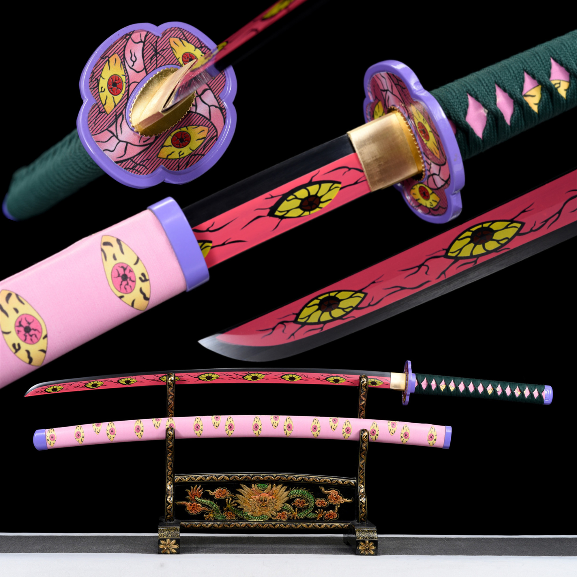 Kokushibo Katana – Pink Anime Sword, Full Tang