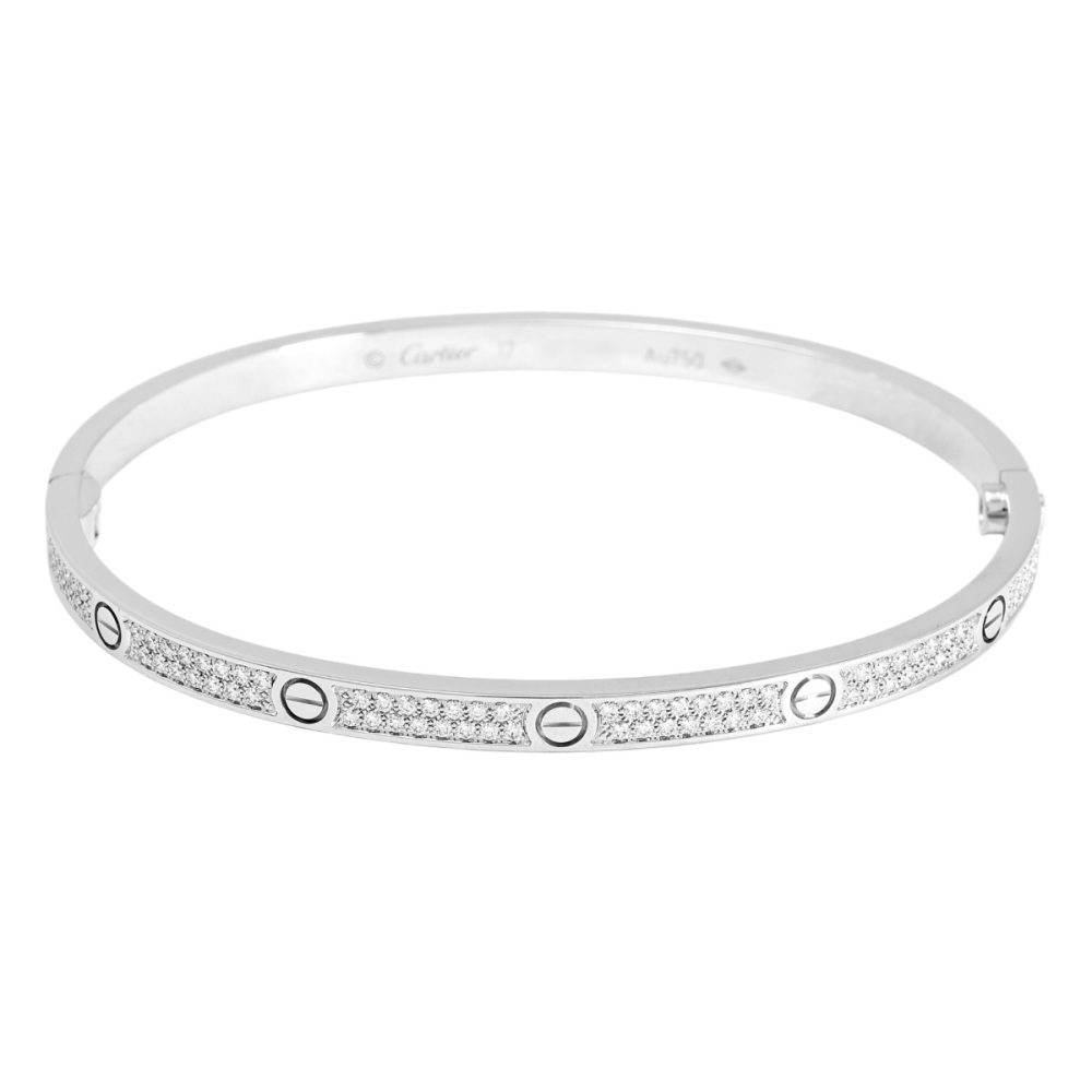 Cartier Love Pave Bracelet 18K White Gold Diamond N6710800