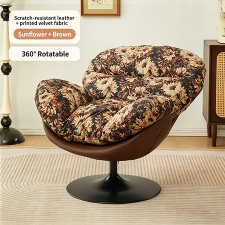 【READY STOCK MALAYSIA】360° Swivel Lazy Chair Recliner, Ergonomic Lounge Sofa Chair with Soft Cushion, Modern Leisure